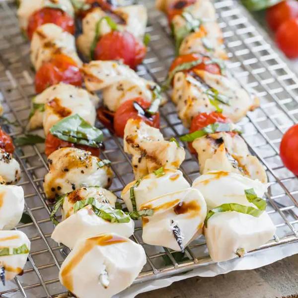 Chicken Caprese Kebabs