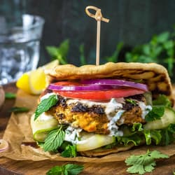 Keto chicken burger with jalapeño aioli